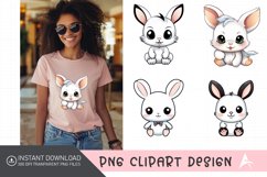Watercolor Cute Bunny Sublimation Clipart Product Image 1