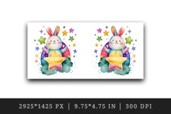 Cute Bunny &amp; Stars mug, coffee cup wrap sublimation design Product Image 2