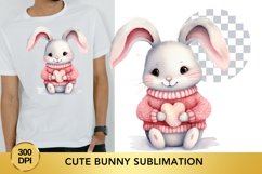 8 png Pink Cute Bunny Sublimation Clipart, Animal Bundle Product Image 5