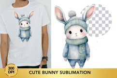 8 png Blue Cute Bunny Sublimation Clipart, Animal Bundle Product Image 5