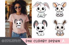 Watercolor Cute Bunny Sublimation Clipart Product Image 1