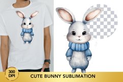 8 png Blue Cute Bunny Sublimation Clipart, Animal Bundle Product Image 4