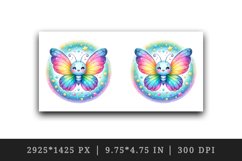 Watercolor cute butterfly bright sparkling rainbow wings twinkling stars print tumbler skinny mug wrap clipart t-shirt sublimation printable design