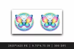 Watercolor cute butterfly bright sparkling rainbow wings twinkling stars print tumbler skinny mug wrap clipart t-shirt sublimation printable design