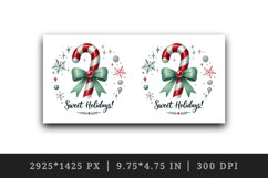 Watercolor cute candy cane Sweet Holidays quote Christmas New Year winter print tumbler skinny mug wrap clipart t-shirt sublimation printable design