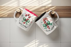 Watercolor cute candy cane Sweet Holidays quote Christmas New Year winter print tumbler skinny mug wrap clipart t-shirt sublimation printable design