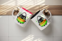 Watercolor cute candy corn character glowing with neon green Halloween print 20oz tumbler skinny mug wrap clipart t-shirt sublimation printable design