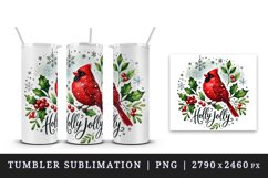 Watercolor cute cardinal holly berries Christmas quote New Year winter print tumbler skinny mug wrap clipart t-shirt sublimation printable design png