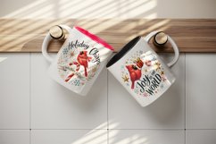 Watercolor cute cardinal holly berries Christmas quote New Year winter print tumbler skinny mug wrap clipart t-shirt sublimation printable design png