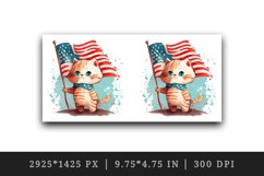 American patriotic cat mug, cup wrap sublimation design png