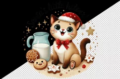 Watercolor cute cat with Santa Helper hat Christmas quote New Year winter print tumbler skinny mug wrap clipart t-shirt sublimation printable design