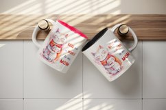 Cute cats, Mother&#039;s day mug, cup wrap sublimation design png Product Image 5