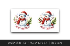 Watercolor cute cheerful snowman red scarf Merry Christmas quote print 20 oz tumbler skinny mug wrap clipart t-shirt sublimation printable design