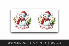 Watercolor cute cheerful snowman red scarf Merry Christmas quote print 20 oz tumbler skinny mug wrap clipart t-shirt sublimation printable design