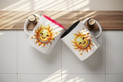 Watercolor cute cheerful sun big beaming smile radiating playful rays print 20 oz tumbler skinny mug wrap clipart t-shirt sublimation printable design