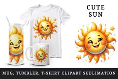 Watercolor cute cheerful sun big beaming smile radiating playful rays print 20 oz tumbler skinny mug wrap clipart t-shirt sublimation printable design