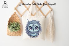 Watercolor Cute Chibi Owl Clipart, Owl T-shirt Design Product Image 7