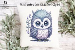 Watercolor Cute Chibi Owl Clipart, Owl T-shirt Design Product Image 8