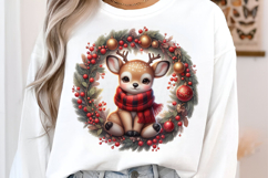 Watercolor Cute Christmas Animals Collection Clipart Product Image 3