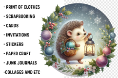 Watercolor Cute Christmas Animals Collection Clipart Product Image 2