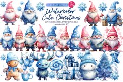 Cute Watercolor Christmas clipart Big Bundle, Set of 28 Png Product Image 1