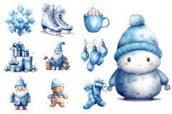 Cute Watercolor Christmas clipart Big Bundle, Set of 28 Png Product Image 7