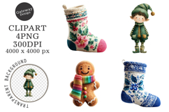 Watercolor Cute Christmas Clipart Product Image 1