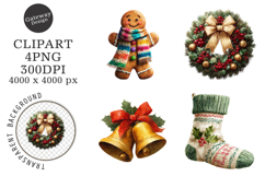 Watercolor Cute Christmas Clipart Product Image 1