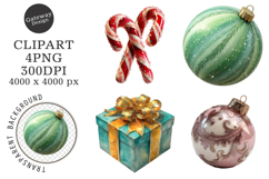 Watercolor Cute Christmas Clipart Product Image 1