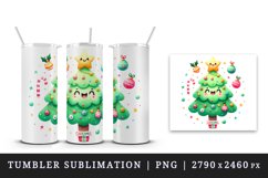 Watercolor cute Christmas tree fun star Merry Christmas quote print 20 oz tumbler skinny mug wrap clipart t-shirt sublimation printable design