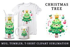 Watercolor cute Christmas tree fun star Merry Christmas quote print 20 oz tumbler skinny mug wrap clipart t-shirt sublimation printable design