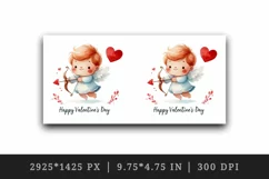 Watercolor cute chubby Cupid red heart arrows Happy Valentine Day print 20 oz tumbler skinny mug wrap clipart t-shirt sublimation printable design
