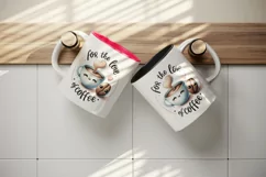 Watercolor cute coffee cup character bean Love of Coffee quote print 20 oz tumbler skinny mug wrap clipart t-shirt sublimation printable design
