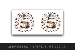 Watercolor cute coffee cup character beans Coffee Lover quote print 20 oz tumbler skinny mug wrap clipart t-shirt sublimation printable design