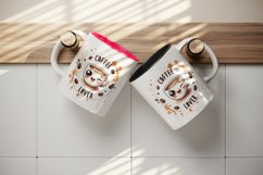 Watercolor cute coffee cup character winking Coffee Lover quote print 20 oz tumbler skinny mug wrap clipart t-shirt sublimation printable design