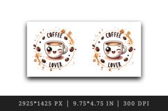 Watercolor cute coffee cup character winking Coffee Lover quote print 20 oz tumbler skinny mug wrap clipart t-shirt sublimation printable design