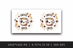 Watercolor cute coffee cup character winking Coffee Lover quote print 20 oz tumbler skinny mug wrap clipart t-shirt sublimation printable design