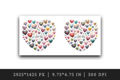 Watercolor cute collection small hearts Love You quote Valentine Day print 20 oz tumbler skinny mug wrap clipart t-shirt sublimation printable design