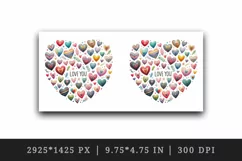 Watercolor cute collection small hearts Love You quote Valentine Day print 20 oz tumbler skinny mug wrap clipart t-shirt sublimation printable design