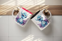 Watercolor cute cool dragon fantasy animal superstar sunglasses sparkle 20 oz tumbler skinny mug wrap clipart t-shirt sublimation printable design