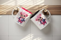 Watercolor cute cool glamour bear superstar animal toy glasses stars print 20 oz tumbler skinny mug wrap clipart t-shirt sublimation printable design
