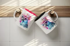 Watercolor cute cool glamour bird superstar wild animal glasses stars print 20 oz tumbler skinny mug wrap clipart t-shirt sublimation printable design