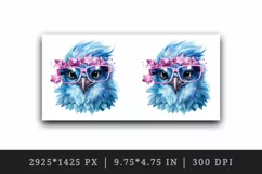 Watercolor cute cool glamour bird superstar wild animal glasses stars print 20 oz tumbler skinny mug wrap clipart t-shirt sublimation printable design
