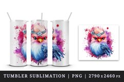 Watercolor cute cool glamour bird superstar wild animal glasses stars print 20 oz tumbler skinny mug wrap clipart t-shirt sublimation printable design