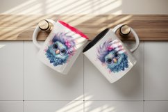 Watercolor cute cool glamour bird superstar wild animal glasses stars print 20 oz tumbler skinny mug wrap clipart t-shirt sublimation printable design