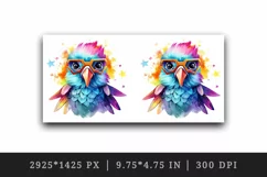 Watercolor cute cool glamour bird superstar wild animal glasses stars print 20 oz tumbler skinny mug wrap clipart t-shirt sublimation printable design