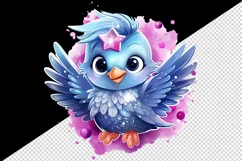 Watercolor cute cool glamour bird superstar wild animal stars print 20 oz tumbler skinny mug wrap clipart t-shirt sublimation printable design