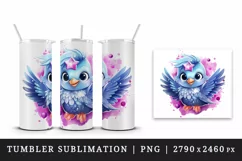 Watercolor cute cool glamour bird superstar wild animal stars print 20 oz tumbler skinny mug wrap clipart t-shirt sublimation printable design