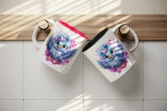 Watercolor cute cool glamour bird superstar wild animal stars print 20 oz tumbler skinny mug wrap clipart t-shirt sublimation printable design