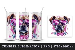 Watercolor cute cool glamour dog funny superstar animal pet puppy sunglasses print design wrap sublimation bundle for 20 oz tumbler